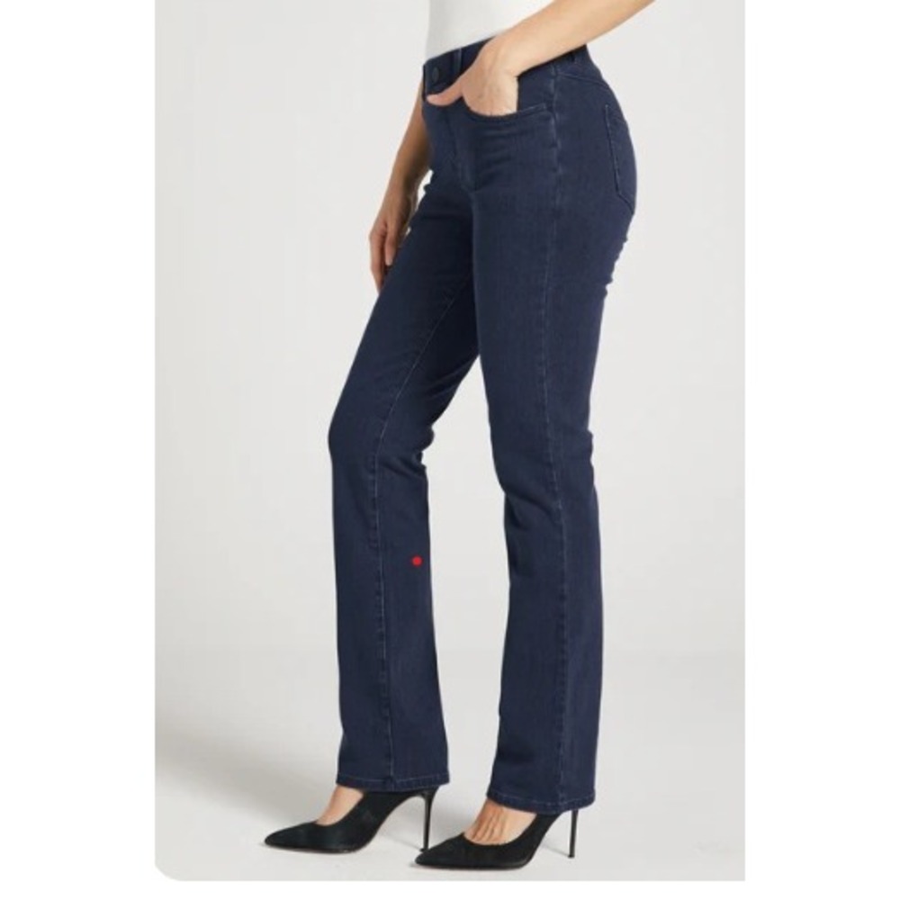 Betabrand XS‎ Petite Dark Wash Bootcut Yoga Denim Pants Women's Jeans